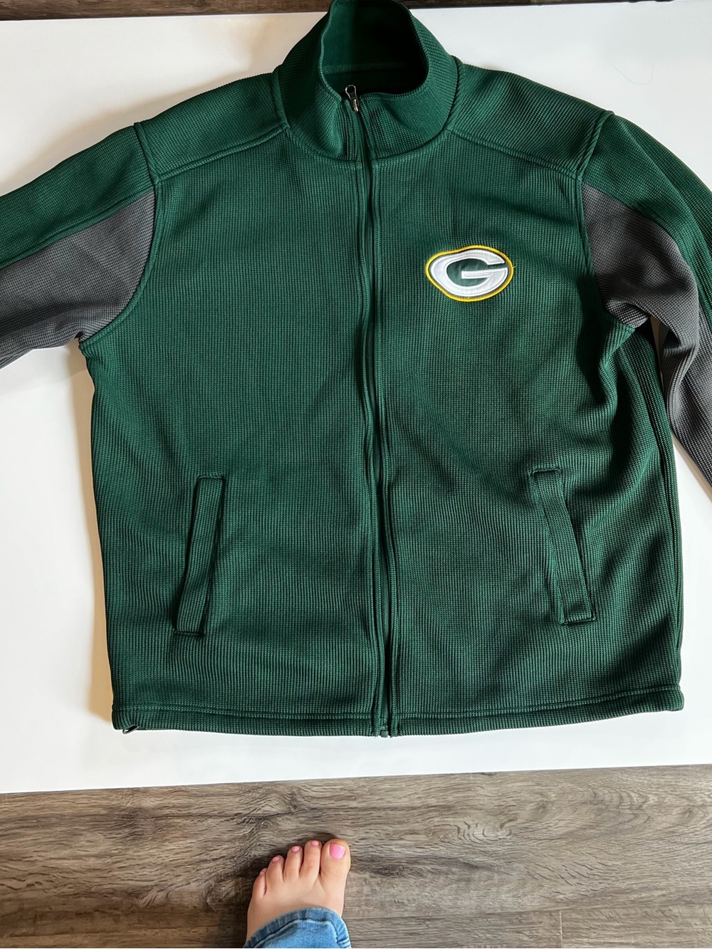 NFL Green Full-Zip Performance Jacket with Gray Accents